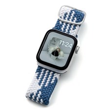 누아트 애플워치 호환 나일론 솔로루프 스트랩, 블루화이트, 1개