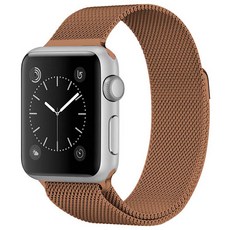 스마트워치 호환 메탈 스트랩 밴드 AM13 42 / 44 / 45 / 49mm, 브라운, 1개