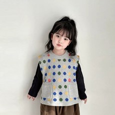 Arbe 女童斑比圓點針織背心