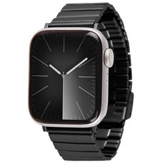 스마트워치 호환 링크 브레이슬릿 메탈 스트랩 밴드 ALM5 38 / 40 / 41mm, 블랙, 1개