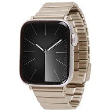 스마트워치 호환 링크 브레이슬릿 메탈 스트랩 밴드 ALM2 42 / 44 / 45 / 49mm, 샴페인골드, 1개