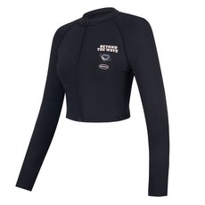 레노마 여성용 하트플래닛 크롭 래쉬가드 RN-CS2E553-BK