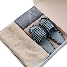 까사베르데 프리미엄 호텔 타월 150g 30수 코마사 5p + 고중량 타월 발매트 2종 + 느와르 슬리퍼 + 선물박스 세트, 베이지(타월), 그레이, 브라운(발매트), 블랙(슬리퍼), 1세트