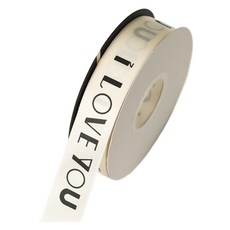 GILGRI 愛的告白 LOVE 字母禮物包裝緞帶 2.5cm, 1個, 40m, 06 米色