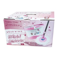 U-House 樺新 Hello Kitty 凱蒂貓 超省力滾輪拖把組 午間縫紉 粉紅款, 1組
