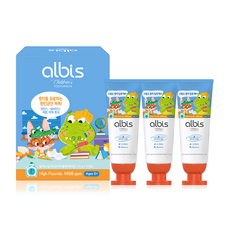 Albis 1450 高含氟防蛀兒童牙膏 藍莓味, 75g, 3個