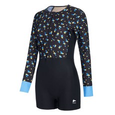 renoma 女款花卉半拉鍊連身泳裝 RN-LS2E283-BK