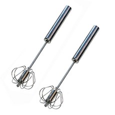 旋轉不鏽鋼打蛋器 小, 不鏽鋼, 2個