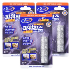 Vtech 스틸전용 파워픽스 에폭시 접착제, 3개