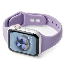 누아트 애플워치 호환 더블버클 슬림 실리콘 스트랩 밴드, 라벤더, 1개