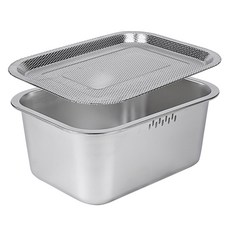 inbloom 不鏽鋼304大容量方形洗碗槽 10L + 網孔託盤組, 單一顏色, 1套