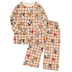 milkmilelolo 迪士尼兒童奇奇蒂蒂充滿歡笑蜜桃絨室內上下套裝