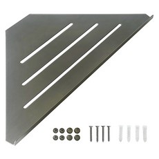 KOXINA 霧面304不鏽鋼浴室角落架, 銀色, 1個