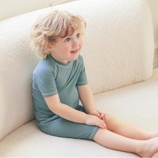 VAENAIT BABY 兒童涼感竹纖維拼接短袖居家服套裝