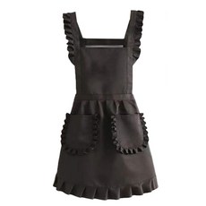 애플트리 플라워 에이프런 앞치마, 블랙, 1개