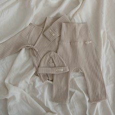 PEEKABOO Friends嬰兒綁帶開襟長袖上衣+長褲+毛帽套裝