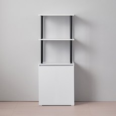 데코퍼니쳐 나인 선반수납장 2단 600 x 400 mm 방문설치, 화이트블랙