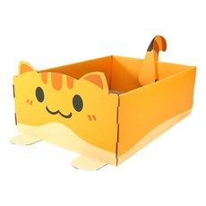 데이소이 고양이 큐트네코 상자형 스크래쳐, 치즈냥, 1개