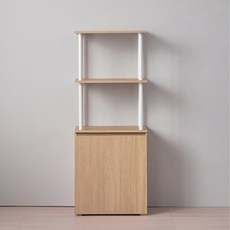 데코퍼니쳐 나인 선반수납장 2단 600 x 400 mm 방문설치, 우드화이트