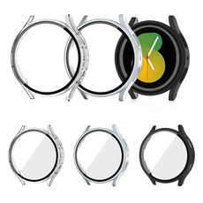 젤센 풀커버 일체형 9H 강화유리케이스 베이직 3종 세트, 블랙, 실버, 투명, 1세트