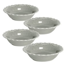 레블링 오마주 마크레포 엔틱 레이스 원형 볼 찬기 15cm, 그레이, 4개