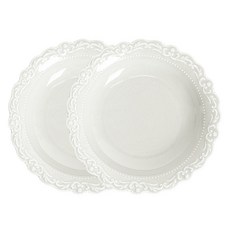 레블링 오마주 마크레포 엔틱 레이스 파스타 샐러드 볼 24cm, 화이트, 2개
