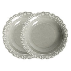 Hommage Marcrepo 復古蕾絲義大利麵沙拉碗 24cm, 灰色, 2個