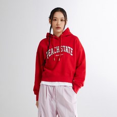 스파오 피치 스테이트 크롭 후드풀오버 기모 맨투맨 SPMHE11G51