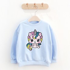 女童獨角獸亮片大學T