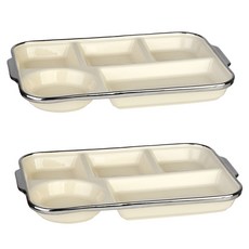 plala 銀邊陶瓷餐盤, 奶油黃, 2個