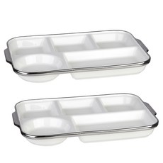 plala 銀線陶瓷餐盤, 奶油白, 2個