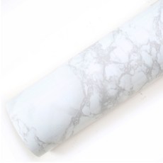 ROSEROSA 高光澤大理石紋室內貼膜 大理石壁貼 PGS408A, 白灰色, 寬 60cm x 長 50m