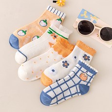 하라로이 아동용 딸기꽃 양말 5종 세트