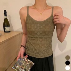 비비에모 여성용 플라워 시스루 자카드 나시 티셔츠 07107