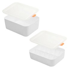 주앤지 속옷 양말 수납 정리함 서랍장 칸막이 칸칸이 보관함 15칸 + 뚜껑 세트 2p, 화이트, 1세트