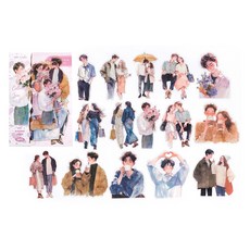 MoCard Happy Live 感性復古人物少女裝飾貼紙 30p 組, 愛情, 1套