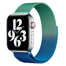애플워치 호환 메탈 스트랩 38 / 40 / 41 mm, AM18 민트블루, 1개