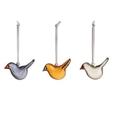 IITTALA 迷你玻璃鳥混合裝飾品3件組 1068675, 混合色, 1套