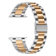 애플워치 호환 프리미엄 메탈 스트랩 42 / 44 / 45 / 49 mm, 실버골드