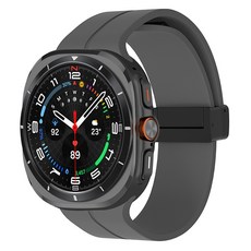 SPACE SHIELD D型扣磁吸矽膠錶帶, 1個, 深灰色