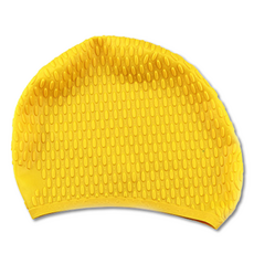 Scawiz 矽膠泳帽女用長髮專用, 1個, 黃色
