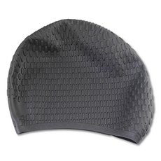 Scawiz 女用矽膠長髮專用泳帽, 1個, 黑色