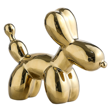 EVER HOUSE 氣球小狗陶瓷室內裝飾品, 金色