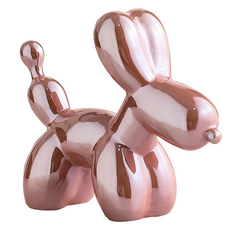 EVER HOUSE 氣球小狗陶瓷室內裝飾品, 粉紅色