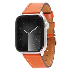 스마트워치 호환 가죽 스트랩 밴드 AL1N 38 / 40 / 41mm, 빈티지오렌지, 1개
