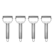 Oslo不鏽鋼多功能削皮刨絲刀, 單一顏色, 4個