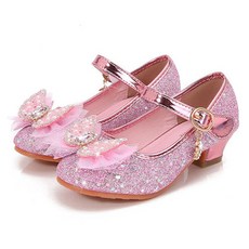 女童用 Rourouchou 寶石翅膀蝴蝶結造型跟鞋 RA107