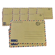 Maket Gamseong 復古風信封 8款 x 10入組, 棕色航空, 1套