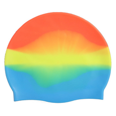 Skywiz 漸層矽膠泳帽, 紅藍色, 1個