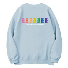 THE TEAM 彩虹果凍Oversize特級雙面棉大學T